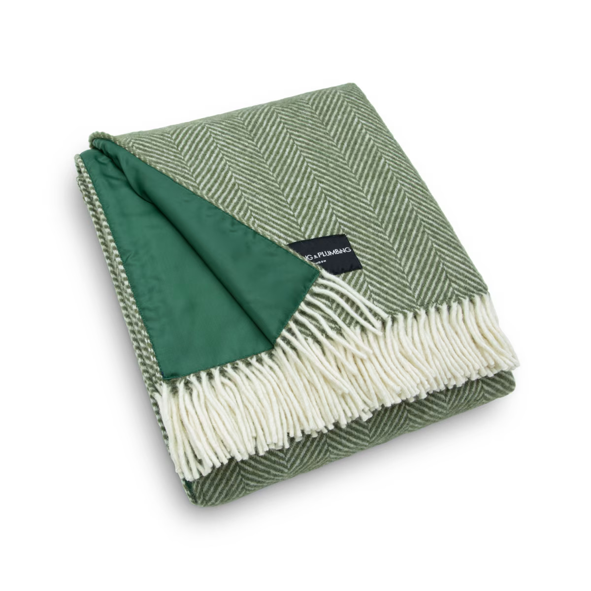 Wool Blanket With Waterproof Backing - Green | Wolf & Badger