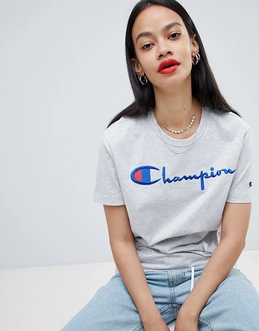Champion relaxed t-shirt with front script logo | ASOS UK