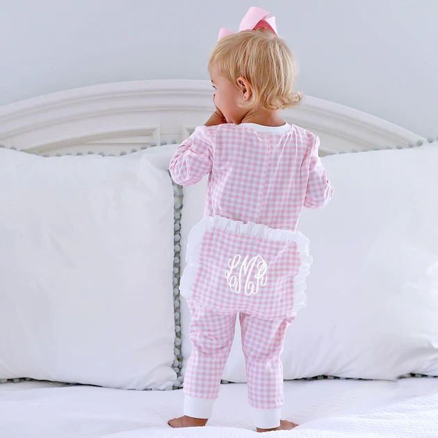Pink Gingham Knit Onesie | Classic Whimsy