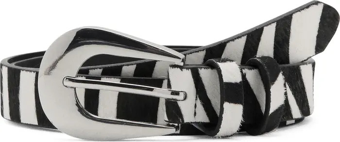 Zebra Print Calf Hair Belt | Nordstrom