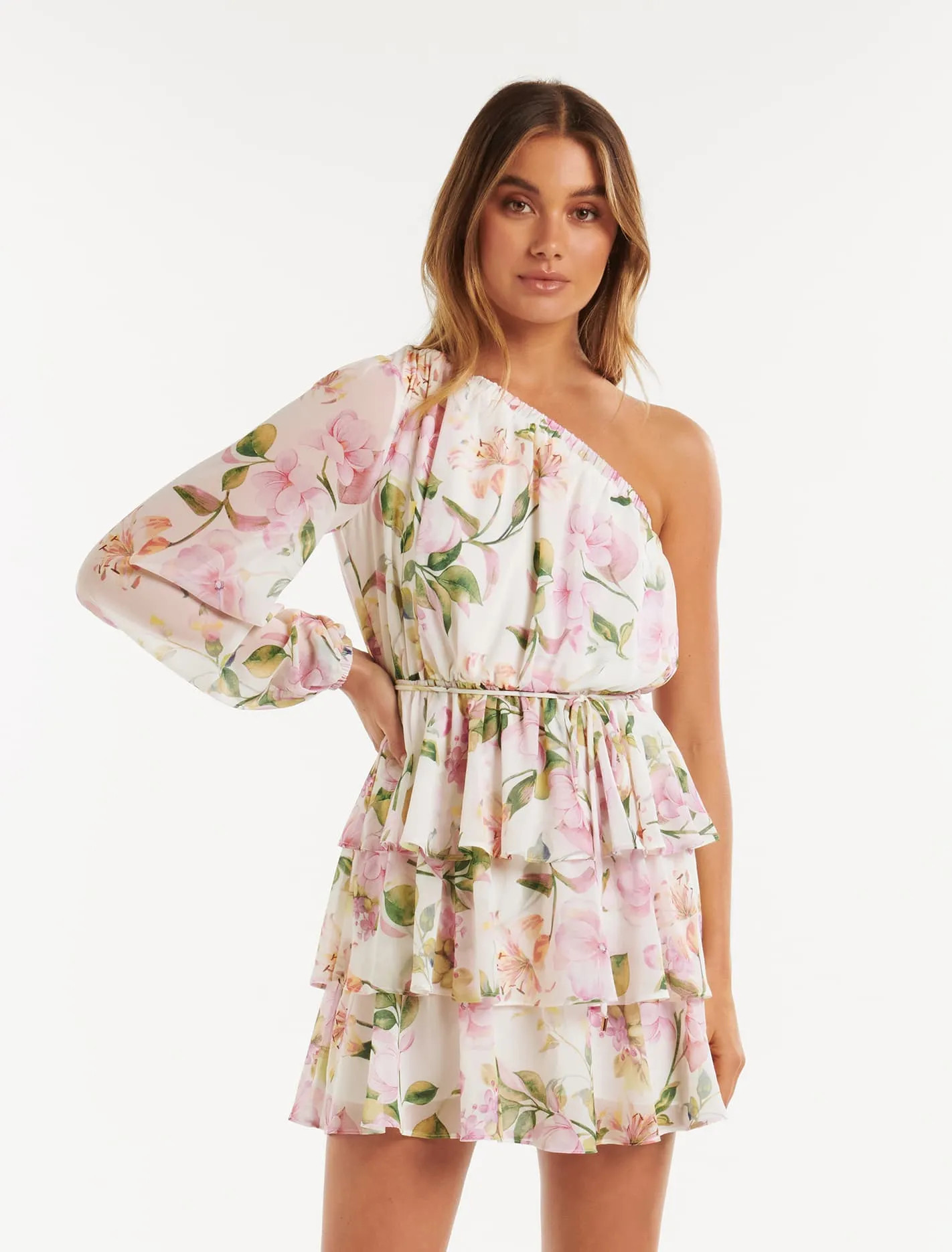 Sienna One-Shoulder Tiered Mini Dress | Forever New (UK & IE)