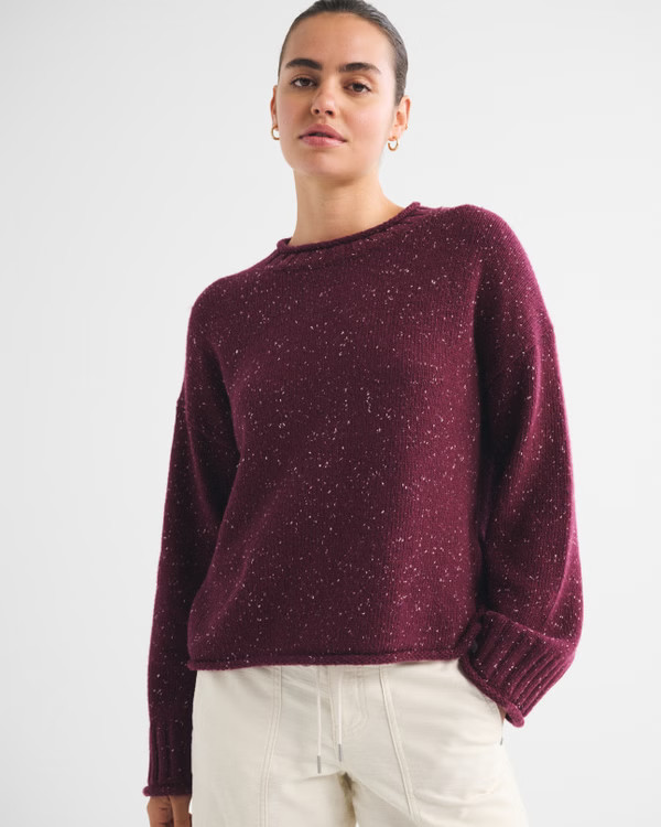 Wool-Blend Roll Neck Crew Sweater | Abercrombie & Fitch (US)