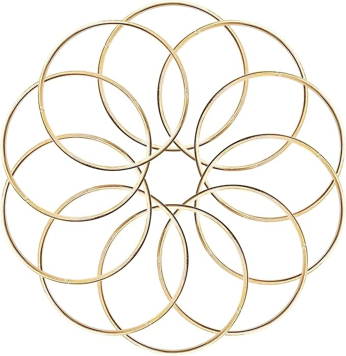 20 Pcs 4 Inch Metal Rings for Craft Gold Hoops Floral Macrame Hoops Rings for DIY Crafts Macrame ... | Amazon (US)