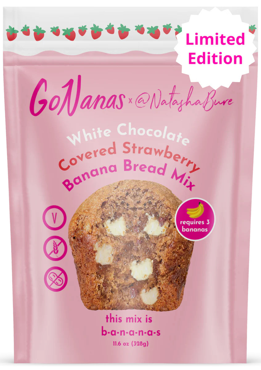 White Chocolate Covered Strawberry Banana Bread Mix | GoNanas
