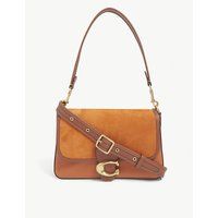 Soft Tabby logo-clasp suede and leather shoulder bag | Selfridges