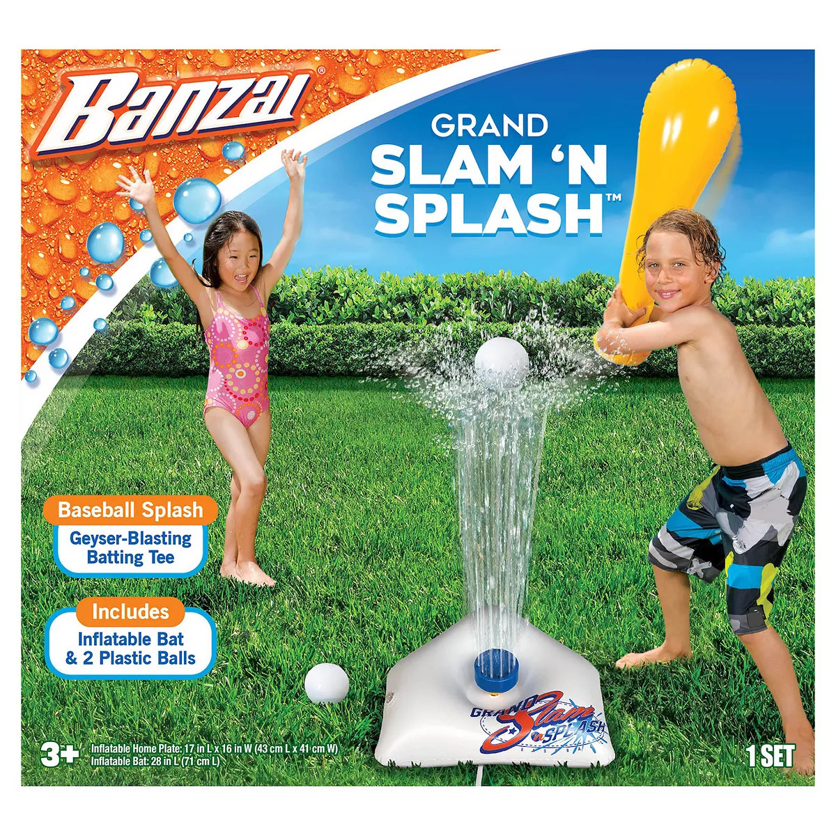 Banzai Grand Slam 'N Splash Outdoor Water Sprinkler and Baseball Toy | Kohl's
