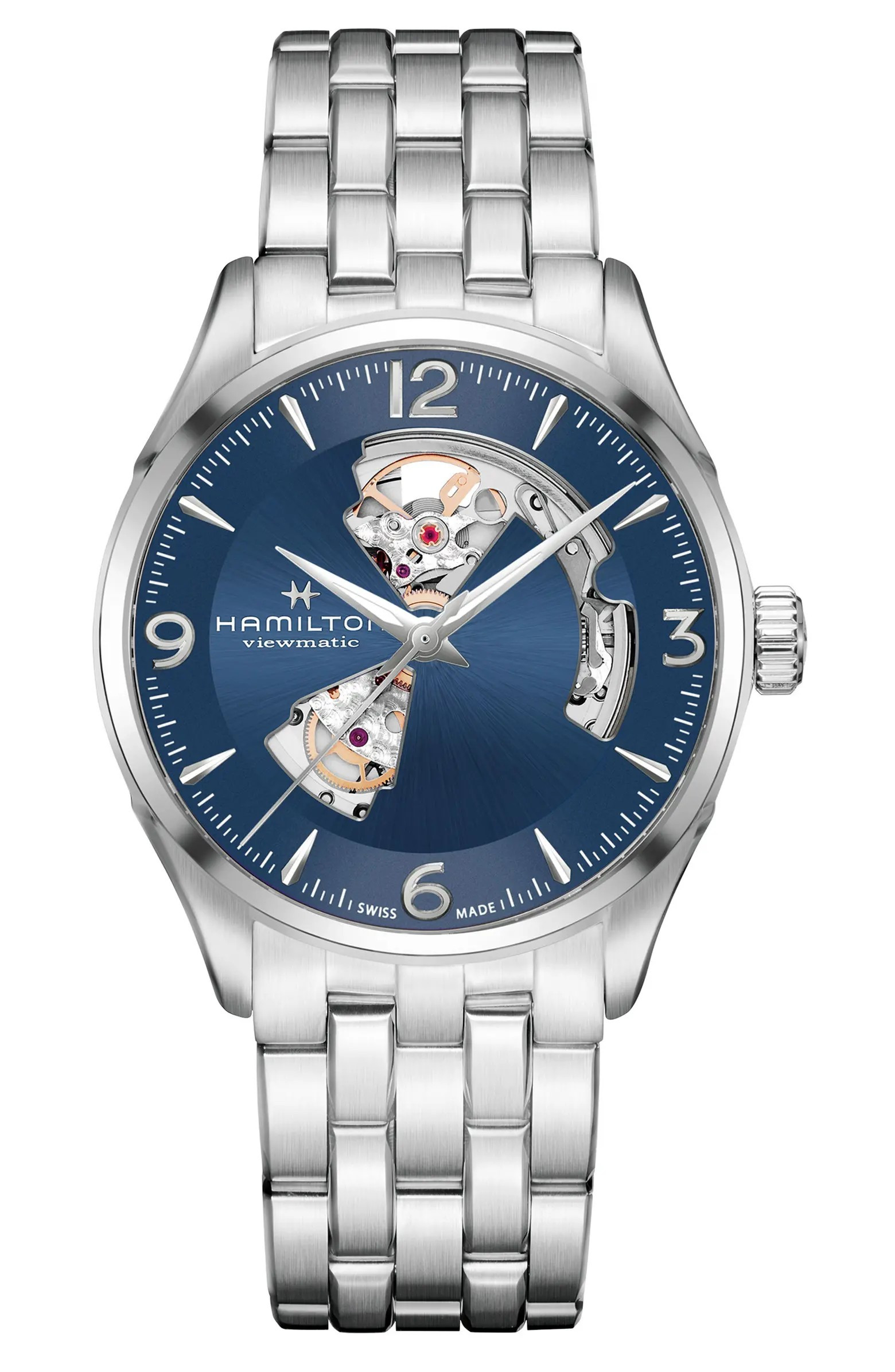 Jazzmaster Gent Open Heart Automatic Bracelet Watch, 42mm | Nordstrom
