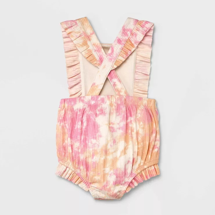 Baby Girls' Tie-Dye Ruffle Romper - Cat & Jack™ Pink | Target