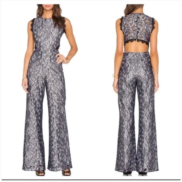Black and White Lace Jumpsuit Alexis | Poshmark