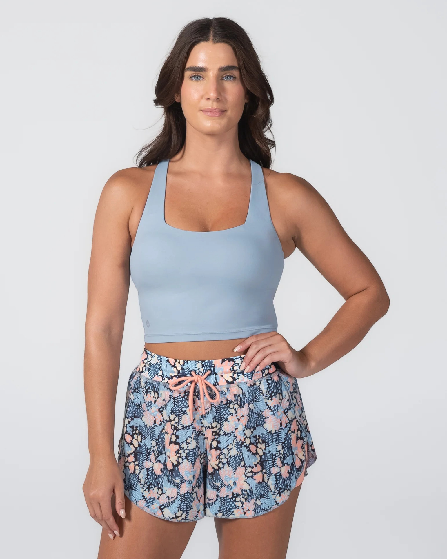 MM Lux Performance Crop - Steel Blue | Senita Athletics