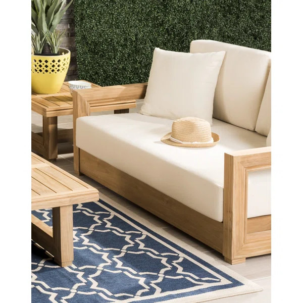 Lakeland Teak Patio Sofa with Cushions | Wayfair North America