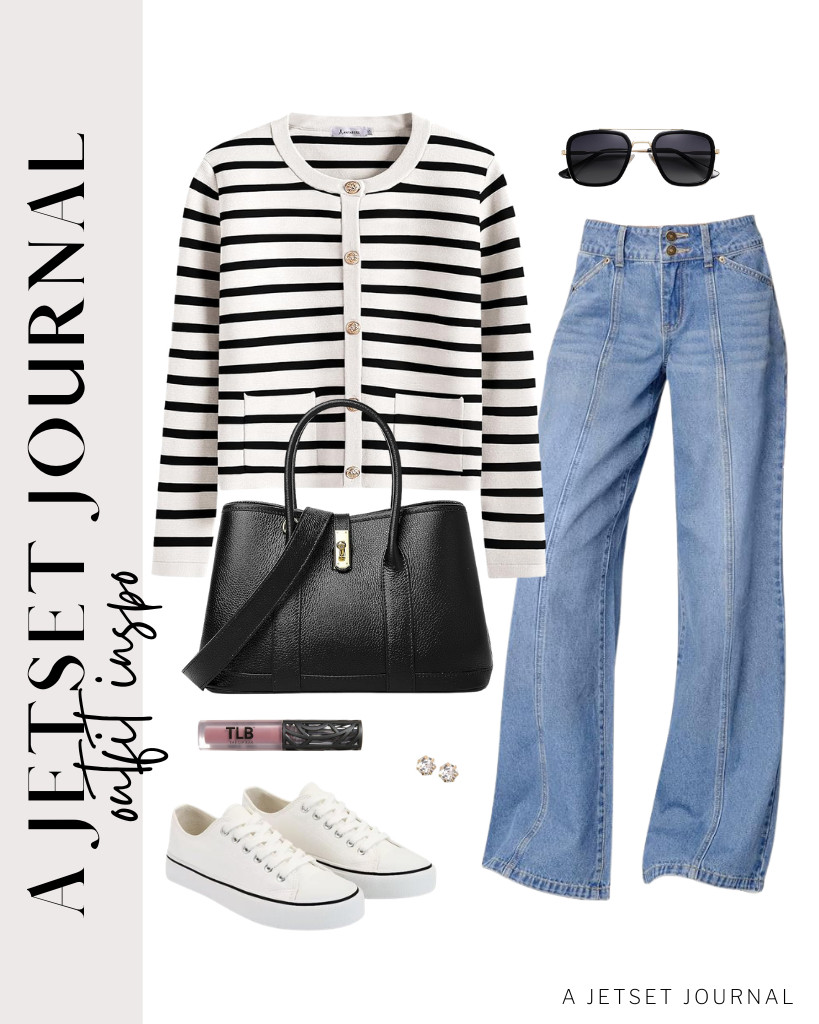 If you love a black-and-white combination, this last outfit idea is for you. Pair your ANRABESS cropped knit cardigan with light-wash jeans and step into JUDIS lace-up canvas shoes for a chic vibe. 

 #LTKSeasonal #LTKSaleAlert