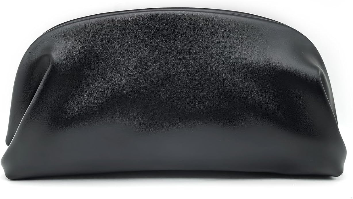 Wrinkle Cloud Formal Clutch Purse for Women with Metal Chain, Minimalist Solid Color Daily Should... | Amazon (US)