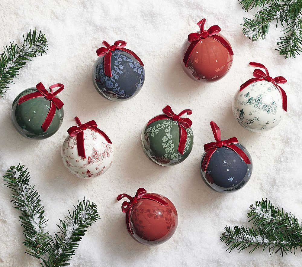 Chris Loves Julia Decoupage Ball Ornaments, Set of 8 | Pottery Barn Kids