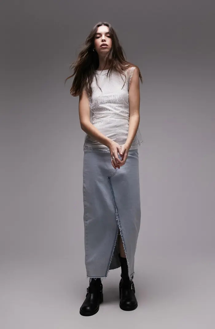 Metallic Layered Mesh Top | Nordstrom