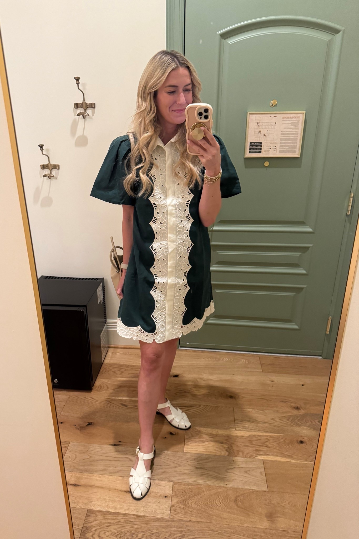 Green lace dress, white fisherman sandals, my favorite purse

#LTKootd #LTKWorkwear #LTKSaleAlert