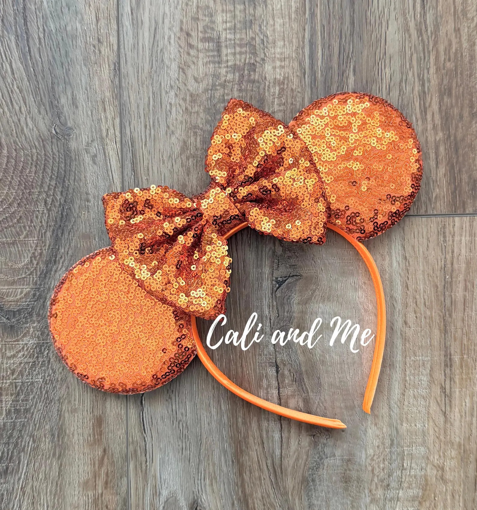 Orange Mickey Ears Headband Orange Sequin Mouse Ears for Adults and Kids Orange Hair Accessories ... | Etsy (Global)