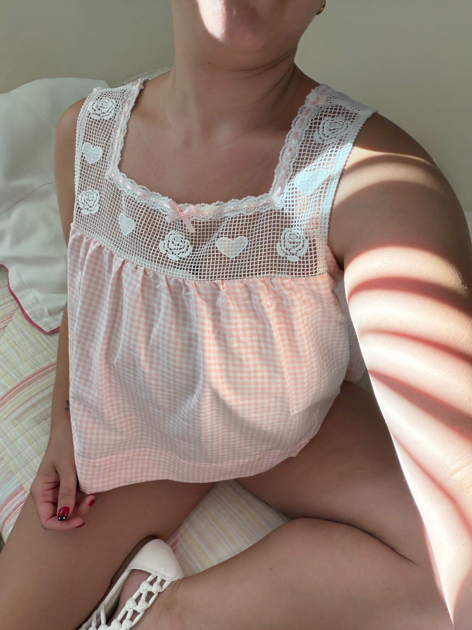 Gingham coquette matching set with crochet flats

#LTKMidsize #LTKPetite #LTKSeasonal
