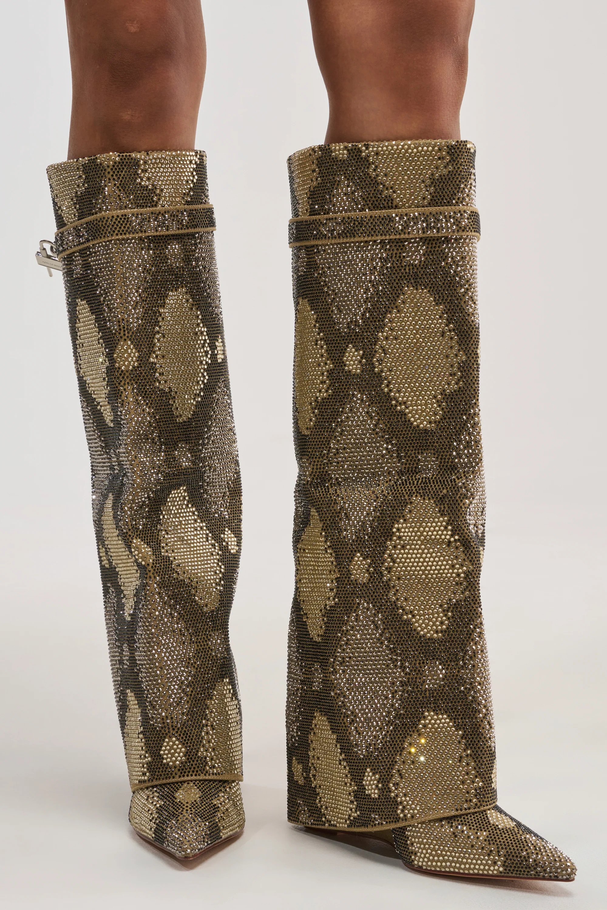 Snake Sparkle Wedge Boot, Rhinestone Detail | AKIRA | AKIRA