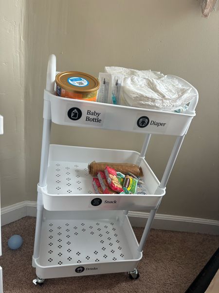 Got this little bedside cart for nighttime feedings (and my snacking🤪) still have to add stuff !

#LTKFindsUnder50 #LTKFamily #LTKBaby