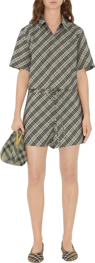 Cropped Check Cotton Shirt | Nordstrom