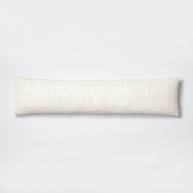 Bed Lumbar Texture Tonal Plaid Decorative Throw Pillow Off White - Threshold™ designed with Stu... | Target