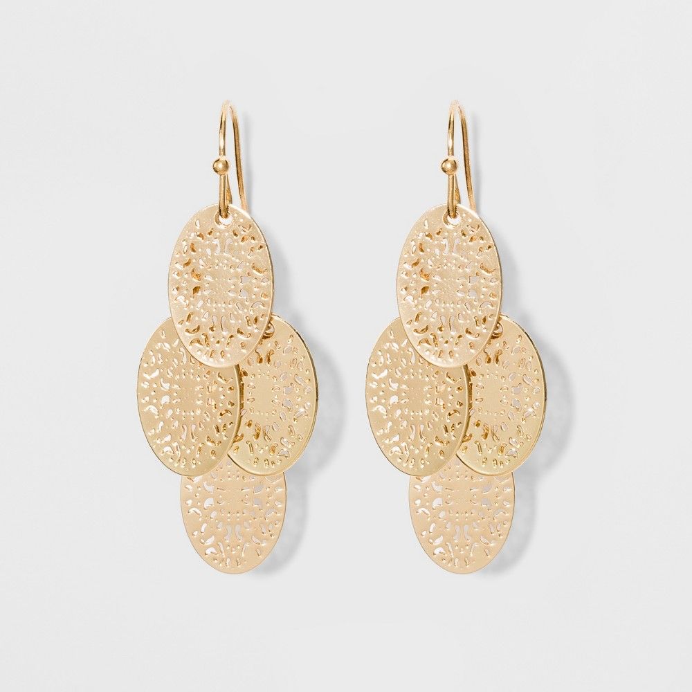 Filigree Chandelier Drop Earrings - A New Day Gold | Target