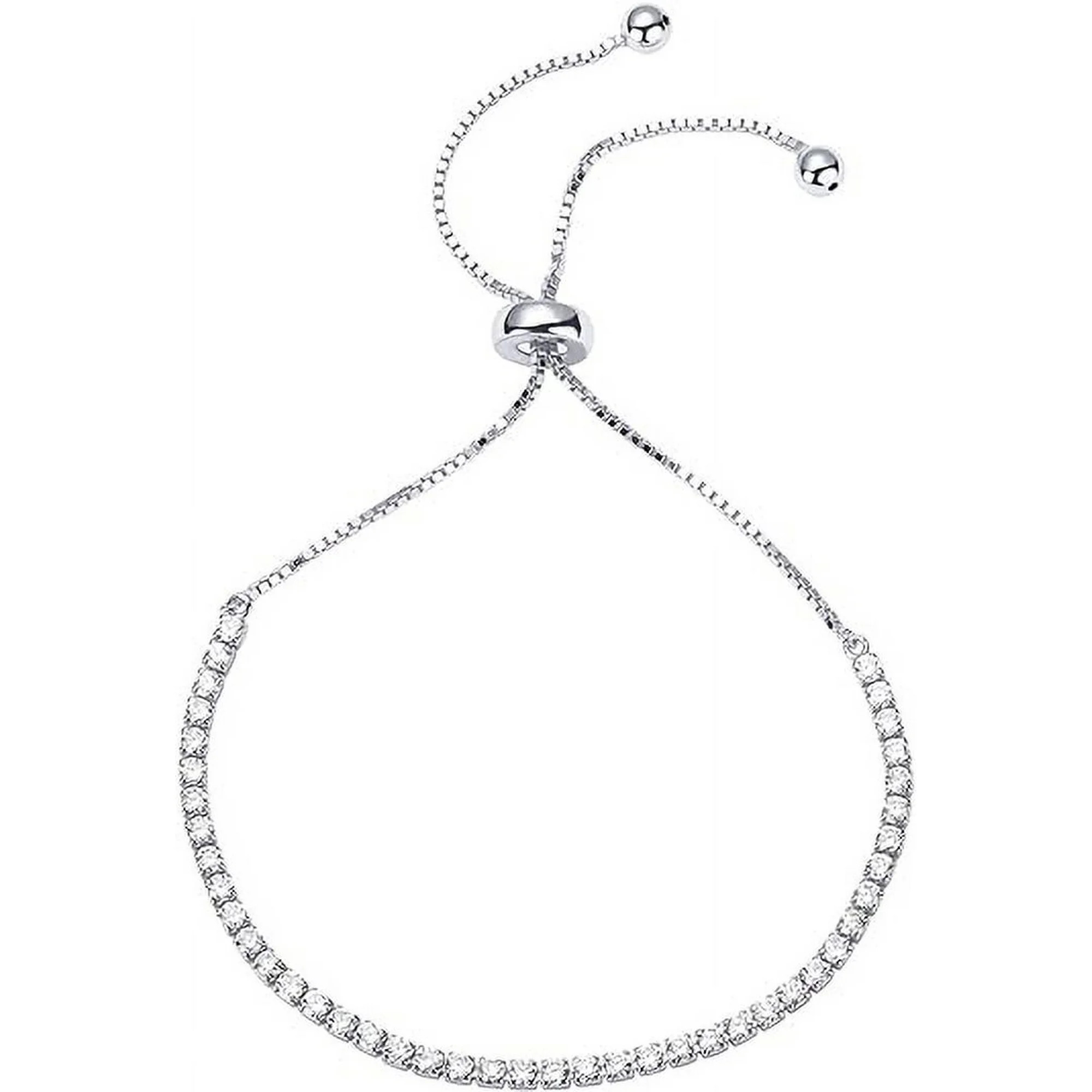 PAVOI 14K Gold Plated Cubic Zirconia Classic Tennis Bracelet for Women in White Gold | Walmart (US)