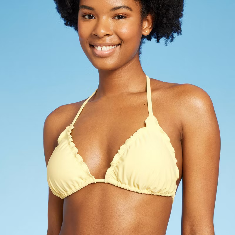 Women's Ruffle Triangle Bikini Top - Wild Fable™ | Target