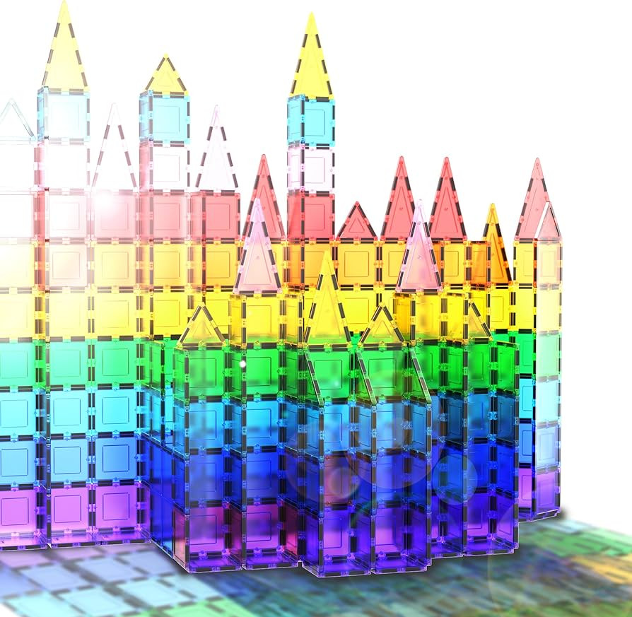 PicassoTiles 60 Piece Set 60pcs Magnet Building Tiles Clear Magnetic 3D Blocks Construction Playb... | Amazon (US)