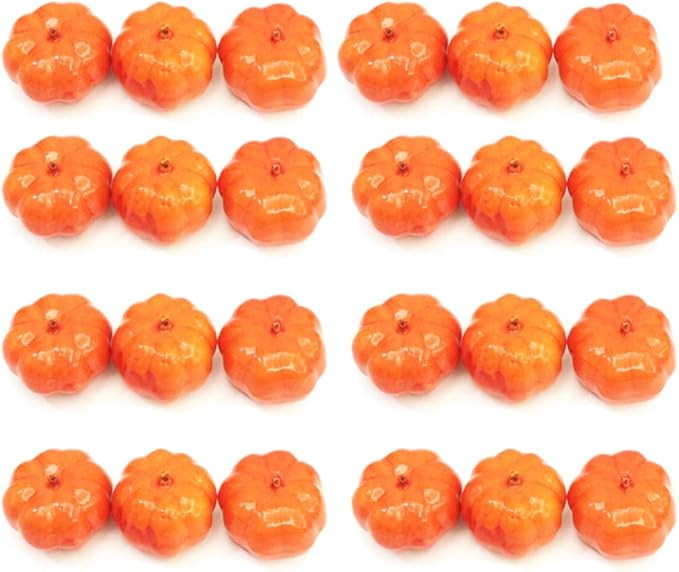 Kbraveo 30pcs Lifelike and Realistic Artificial Fall Harvest Mini Pumpkins for Decorate and Party | Amazon (US)