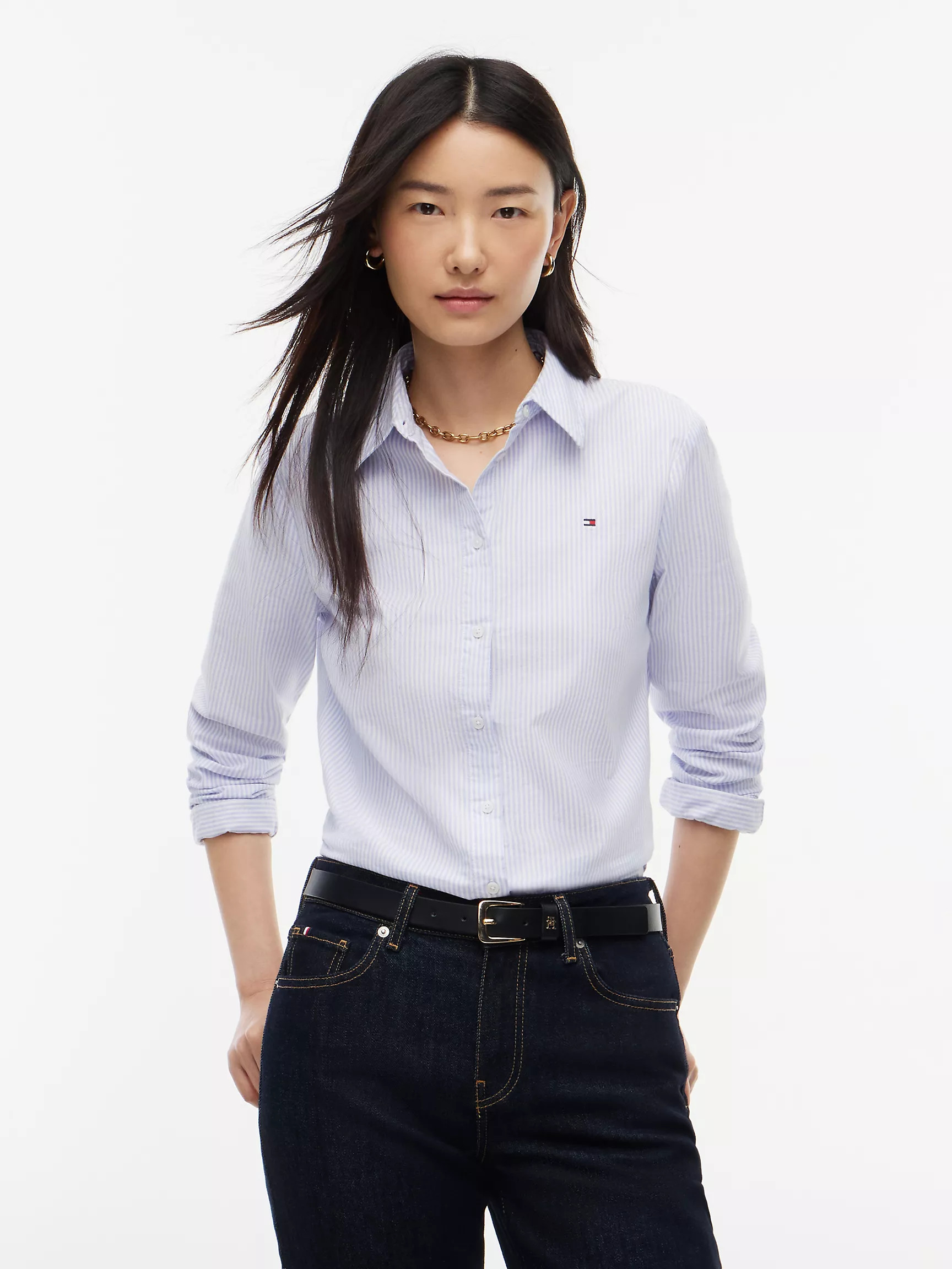 Regular Fit Striped Stretch Oxford Shirt | Tommy Hilfiger | Tommy Hilfiger (US)