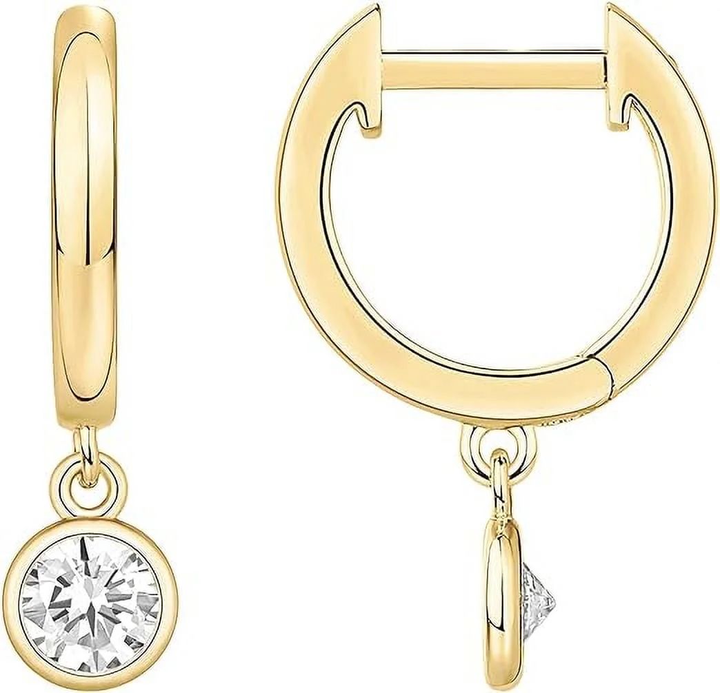 PAVOI 14K Yellow Gold Plated S925 Sterling Silver Post Drop/Dangle Huggie Earrings for Women | Da... | Walmart (US)