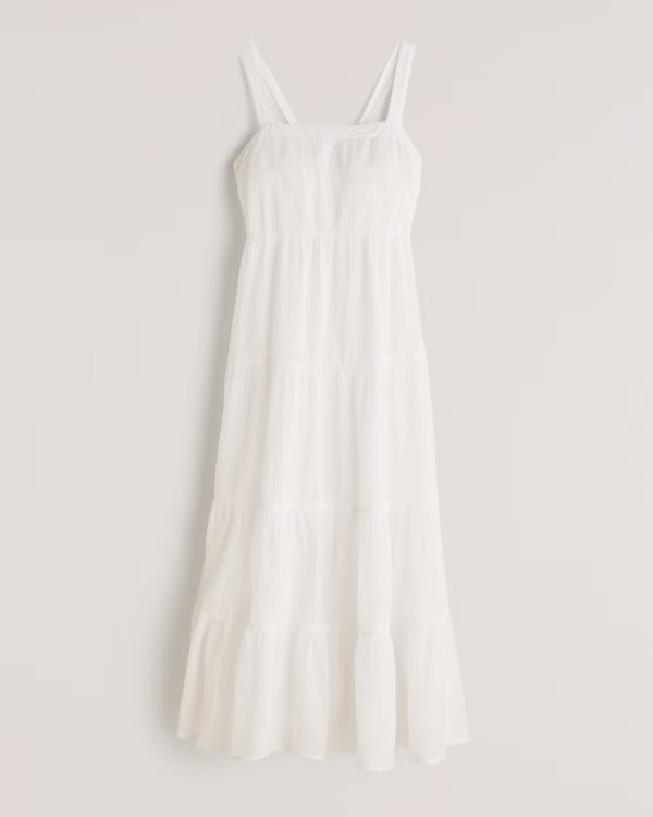 Tiered Trapeze Midaxi Dress | Abercrombie & Fitch (US)