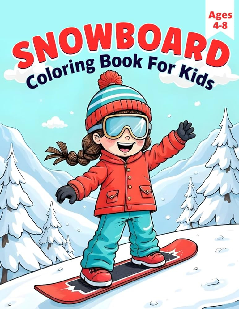 Snowboard Coloring Book for Kids Ages 4-8: Winter Sports Coloring Fun for Boys and Girls - Snowbo... | Amazon (US)
