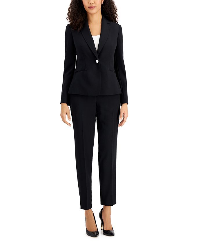 Le Suit One-Button Slim-Leg Pantsuit, Regular & Petite Sizes & Reviews - Wear to Work - Petites -... | Macys (US)