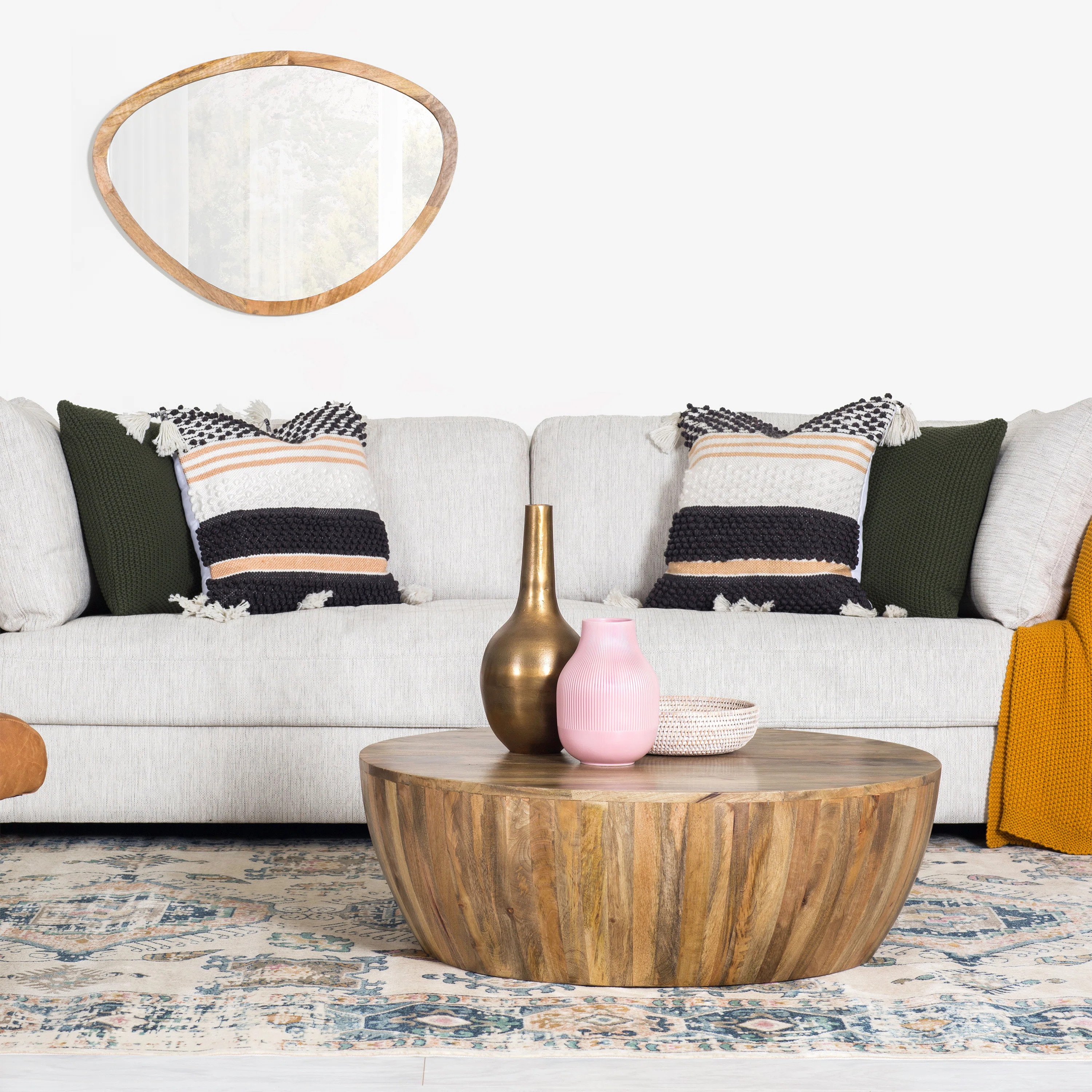 Mango Wood Drum Coffee Table | Wayfair North America