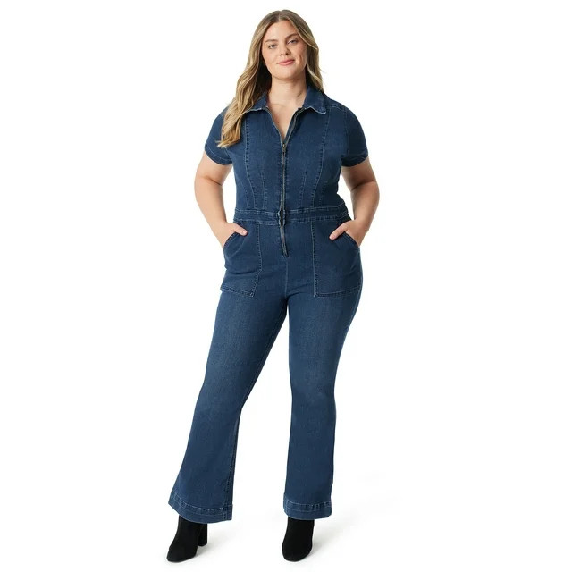 Jessica Simpson Women's Plus Size Denim Jumpsuit | Walmart (US)