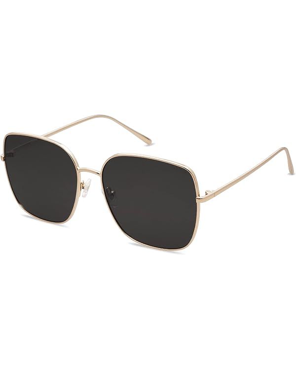SOJOS Trendy Oversized Square Metal Frame Sunglasses for Women Men Flat Mirrored Lens UV Protecti... | Amazon (US)