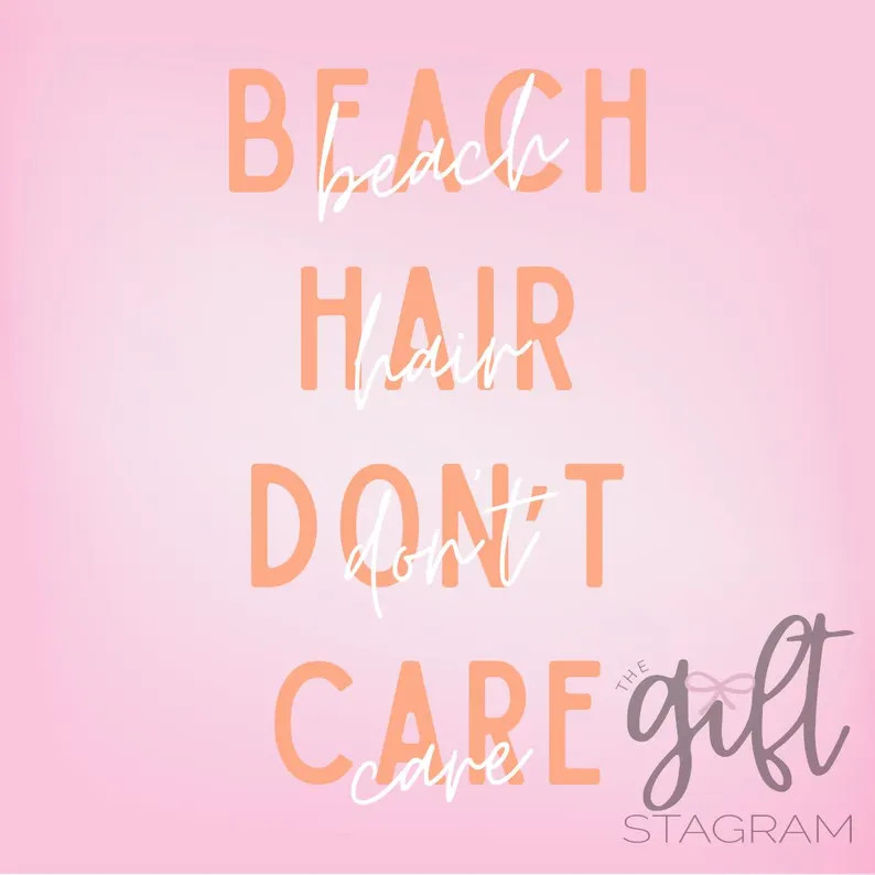 Beach Hair Don't Care Gift Tag | DIGITAL DOWNLOAD | Party Favor Gift Tag | Party Favor Printable ... | Etsy (US)