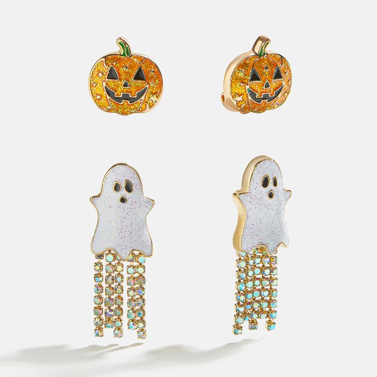 Pumpkin Party Kids' Halloween Clip-On Earring Set - Multi | BaubleBar