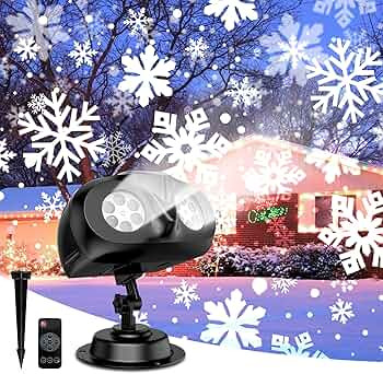 Snowflake Projector Lights JACKYLED Dual-Head Christmas Snowflake Light Projector HD Outdoor Indo... | Amazon (US)