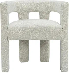 MAKLAINE Contemporary Fabric Accent Chair in Cream | Amazon (US)