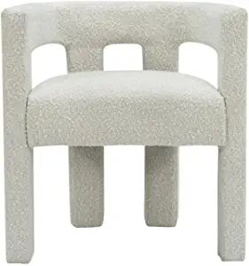 MAKLAINE Contemporary Fabric Accent Chair in Cream | Amazon (US)