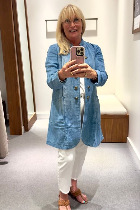Even though I am only 5 feet tall, I love a long jacket!! It helps balance my pear shaped figure.  This one is lightweight, so you can wear it all summer! Travel Outfit Summer Outfit  

#LTKtravel #LTKstyletip #LTKover40