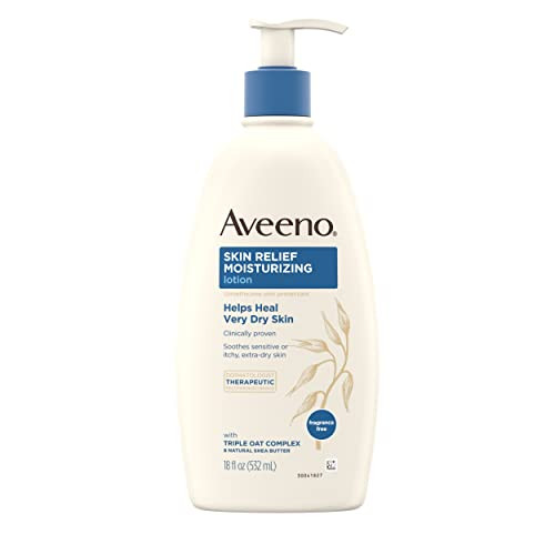 Aveeno Skin Relief Fragrance-Free Moisturizing Lotion for Sensitive Skin, with Natural Shea Butter & | Amazon (US)