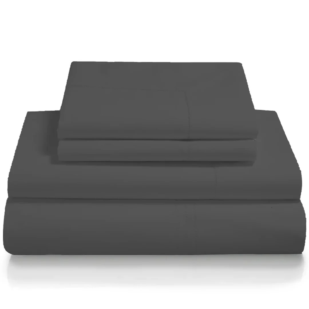 Lincove 400 Thread Count Cotton Sateen 4 Piece Sheet Set - Luxuriously Soft, 15" Deep Pockets, Includes 1 Fitted Sheet, 1 Flat Sheet, 2 Pillowcases | Shop Simon