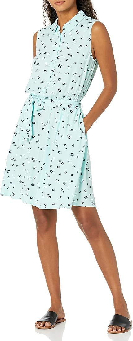 Amazon Essentials Women's Sleeveless Woven Shirt Dress | Amazon (US)