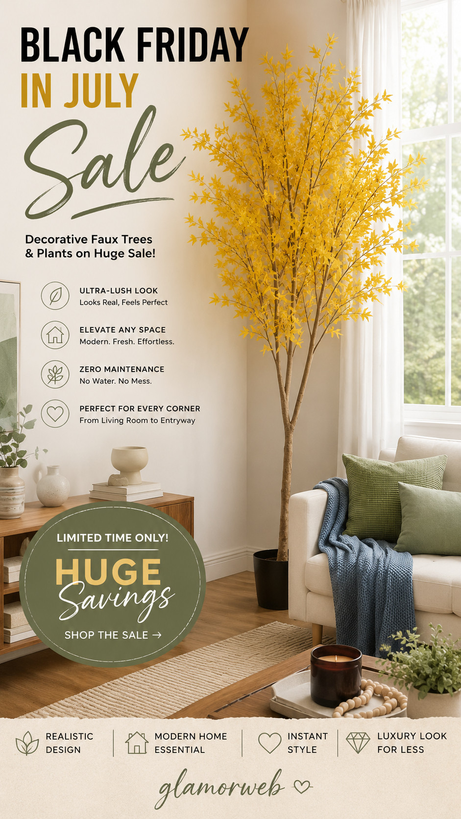 Okay imagine this… you walk into your living room and something just feels different ✨ like calmer, cleaner, a little more “put together” without even trying. And then you realize… it’s that one perfect faux tree sitting in the corner 🌿

I swear these ultra-lush faux trees from the Black Friday in July sales are doing ALL the work right now. Joss & Main and Birch Lane really said “let’s make your home look expensive without the effort” 😭 The textures? insanely real. The vibe? straight out of a Pinterest dream.

No watering, no stress, no dead plants (we’ve all been there lol) — just instant cozy, modern aesthetic. Whether it’s an olive tree moment or soft greenery by your couch, it literally transforms the whole space in seconds.

And the fact that they’re on huge sale right now?? yeah… this is your sign to finally get that home glow-up 💅🏼

#LTKHome #LTKSale #LTKFinds #BlackFridayInJuly #JossAndMain #BirchLane #FauxTree #FauxPlants #ArtificialPlants #ModernHomeDecor #NeutralHome #MinimalistVibes #HomeDecorInspo #LivingRoomRefresh #CozyAesthetic #HomeGlowUp #AffordableDecor #LuxuryForLess #PlantStyling #OliveTreeDecor #FiddleLeafFig #EntrywayGoals #AestheticLiving #DecorFinds #SaleAlert #HugeSavings #HomeDeals #LTKHomeInspo #TrendingDecor #ViralHomeFinds 

 #LTKSeasonal #LTKHome #LTKSaleAlert