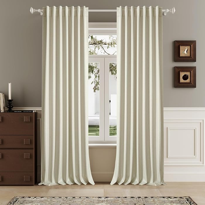 96 Inch Curtains 2 Panel Set Farmhouse Blackout Heat Reducing Sun Block Out Curtains for Bedroom ... | Amazon (CA)